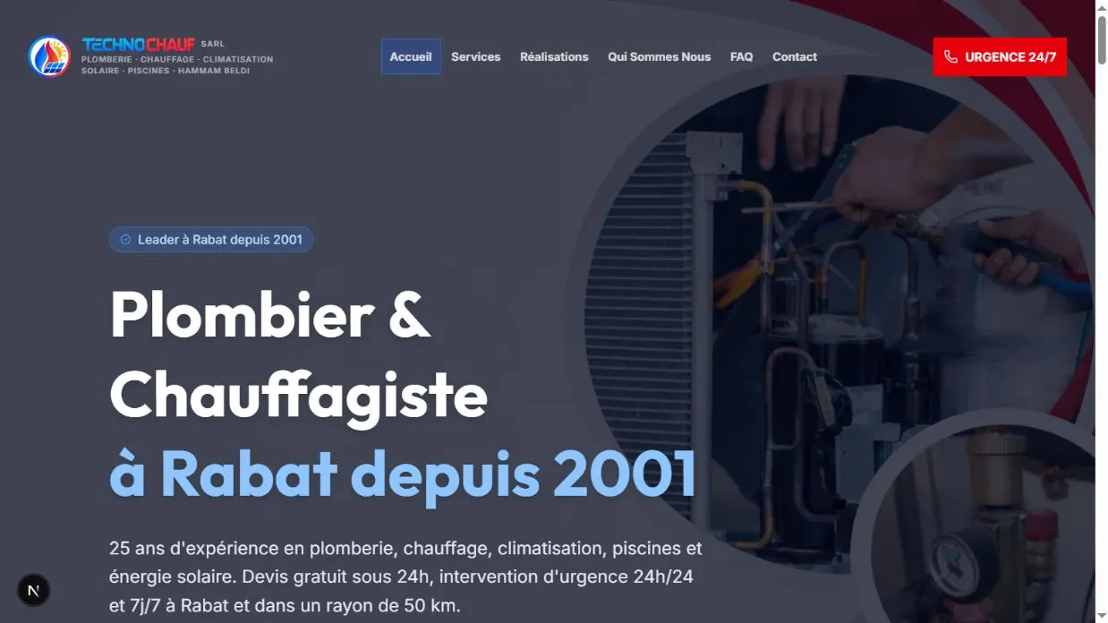 Screenshot of the live site, taken October 19, 2026: Technochauf